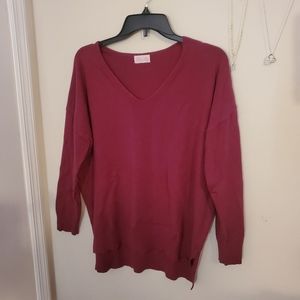 Burgundy V-neck Sweater